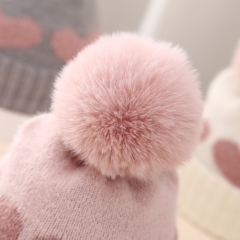 Baby Hat Double-layer Thickened Jacquard Heart — foto 9