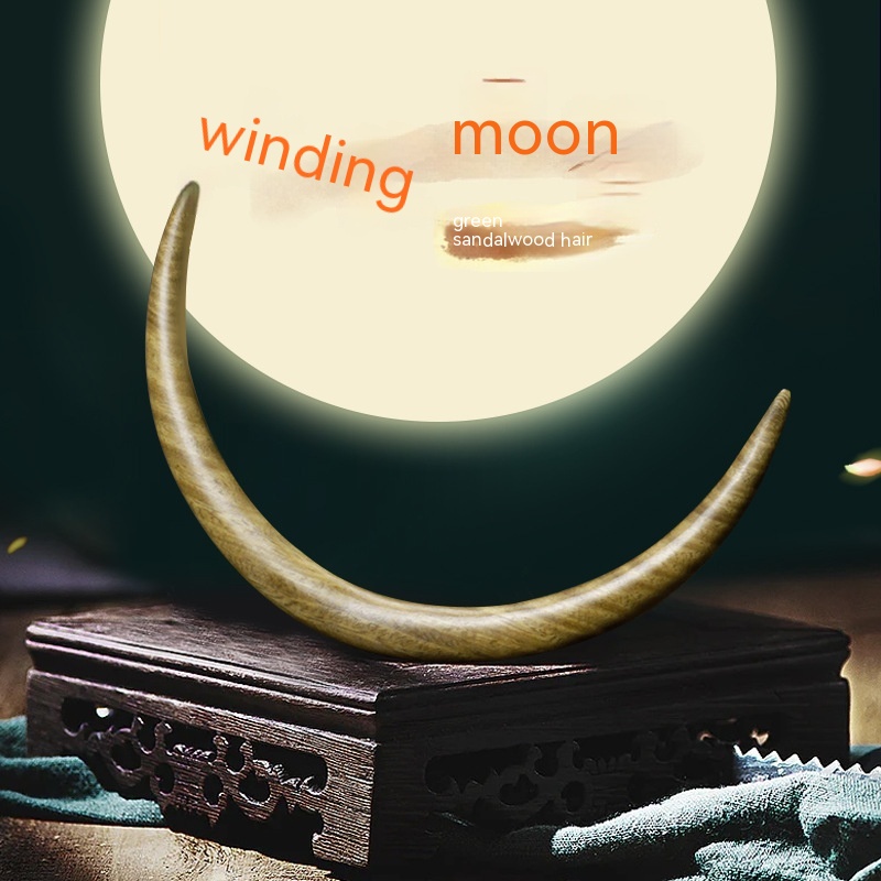 Retro Style Hairpin Peach Wood Updo Minimalistic Headdress Hair Semicircle