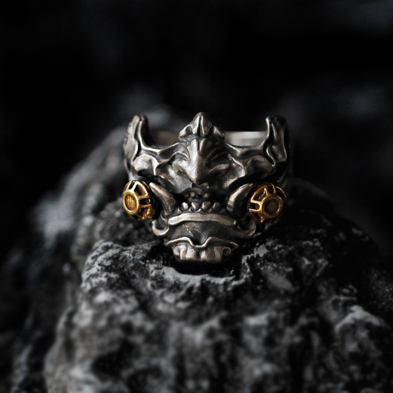 Men's Japanese Samurai Mask Ring