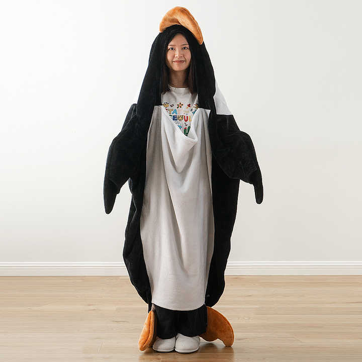1726806650054119424 - Penguin Blanket Super Soft Cozy Flannel Wearable Blanket Hooded Sleeping Bag