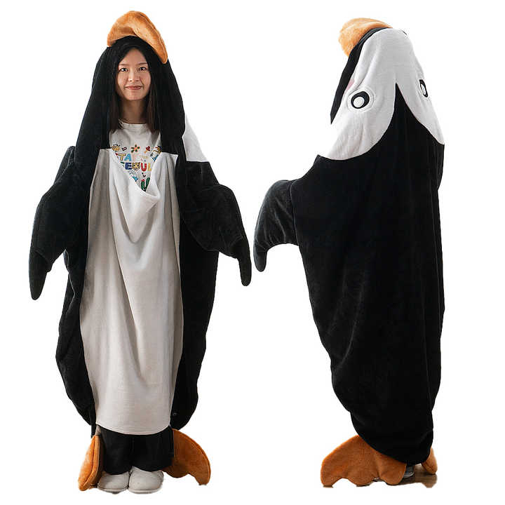 1726806650284806144 - Penguin Blanket Super Soft Cozy Flannel Wearable Blanket Hooded Sleeping Bag