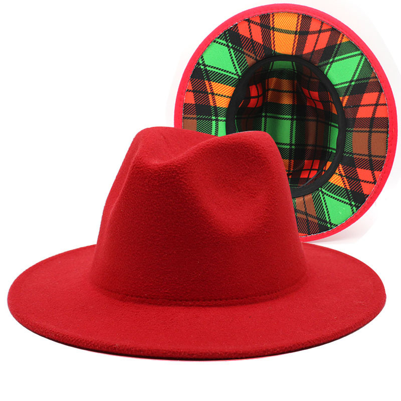 Men's And Women's Double-sided Color Matching Woolen Fedora Hat — foto 10