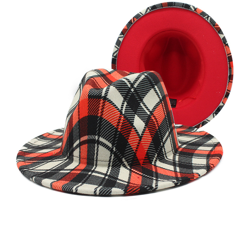 Men's And Women's Double-sided Color Matching Woolen Fedora Hat — foto 9