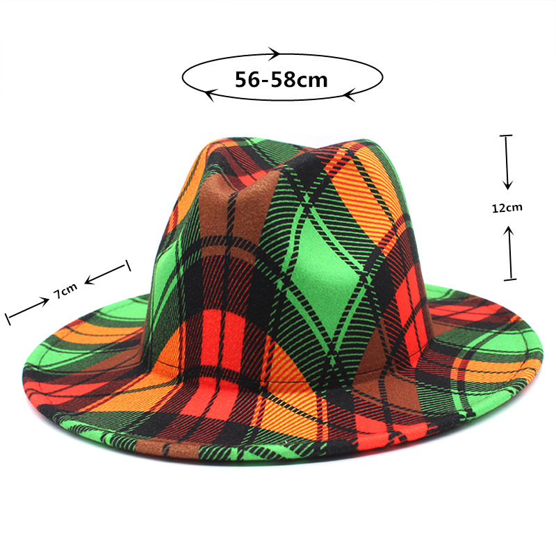 Men's And Women's Double-sided Color Matching Woolen Fedora Hat — foto 4