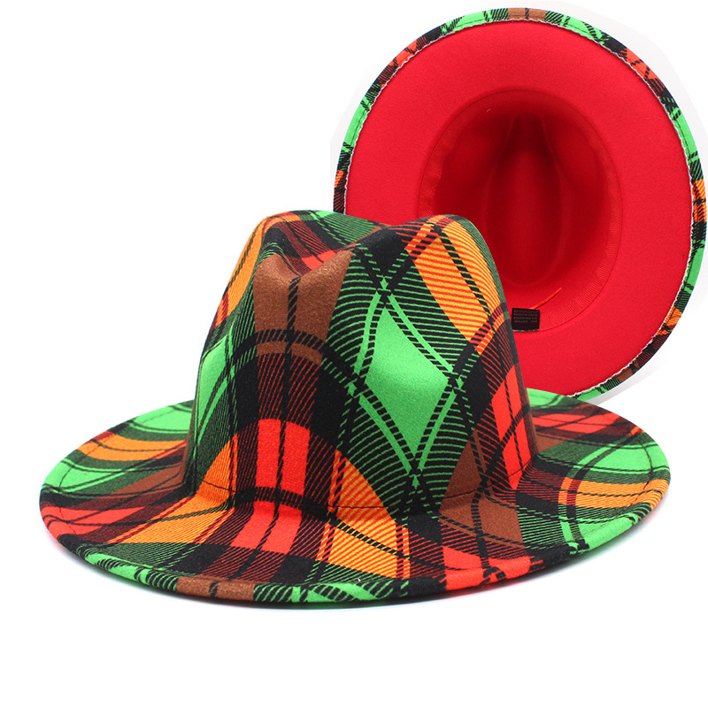 Men's And Women's Double-sided Color Matching Woolen Fedora Hat — foto 6
