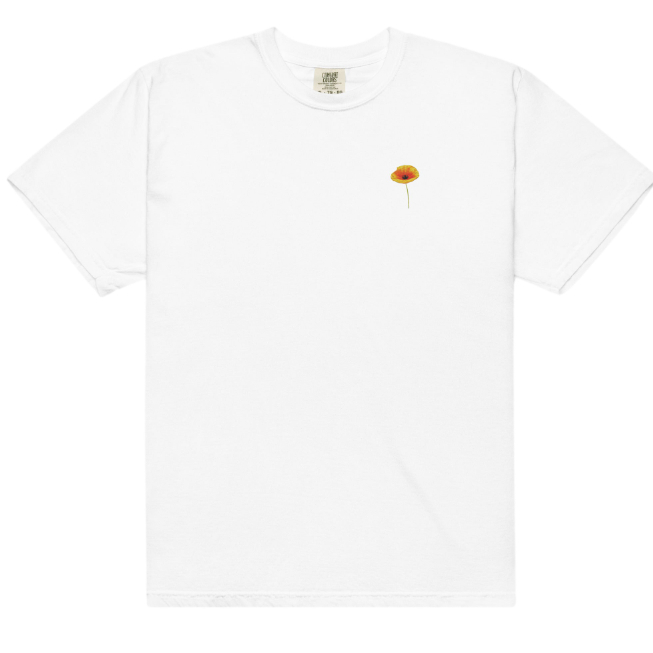 European And American Poppies Digital Printing Casual Round Neck Short Sleeves