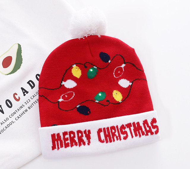 Title 5, Christmas knitted hat with printed woolen hat