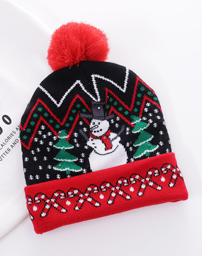 Title 6, Christmas knitted hat with printed woolen hat