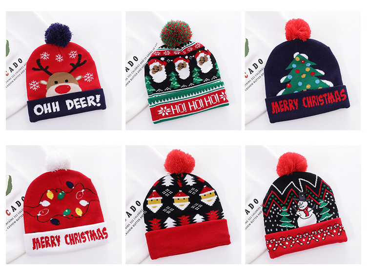 Title 8, Christmas knitted hat with printed woolen hat