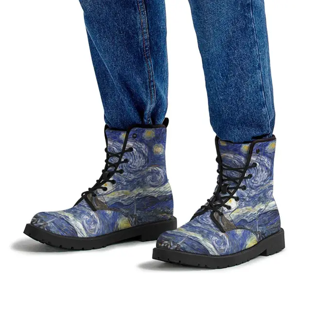 Star Chart Below The Knee Autumn And Winter Online Influencer Martin Boots Women Blue - Shop at LoveMi
