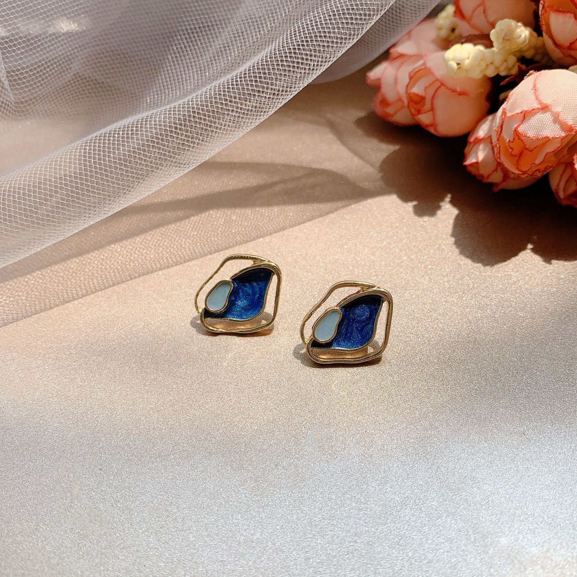 S925 Silver Stud Earrings Simple Women's Small