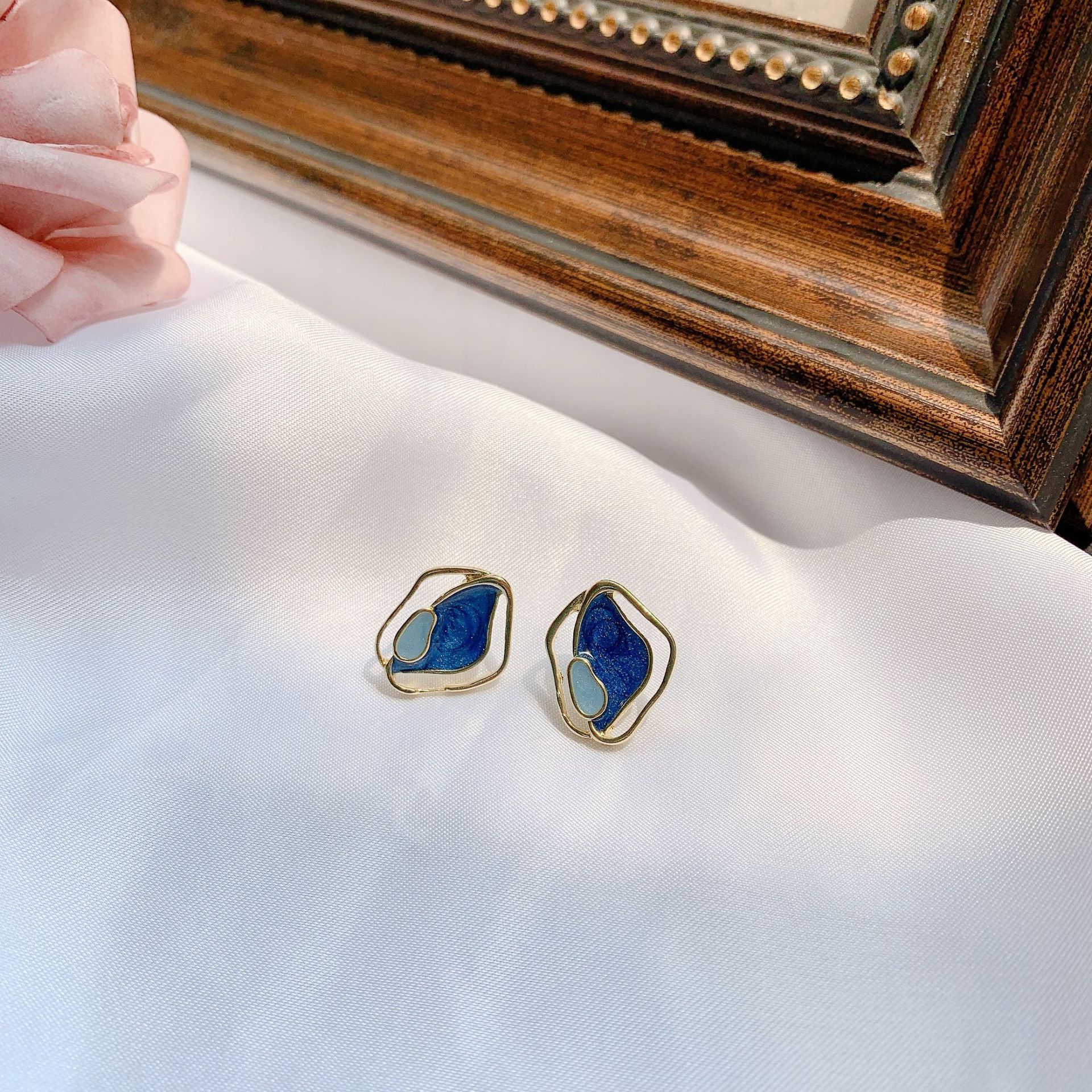 S925 Silver Stud Earrings Simple Women's Small