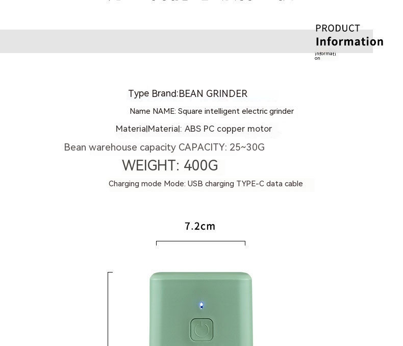 Square Electric Coffee Bean Grinder — foto 7