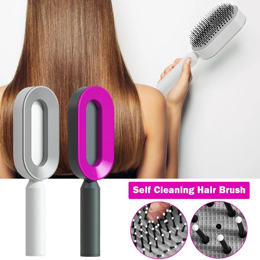 Women Fashion 3D Hair Growth Comb Hairbrush Self-Cleaning Hair Brush MediaQuery Self Cleaning Hair Brush For Women Massage Scalp Promote Blood Circulation Anti Hair Loss