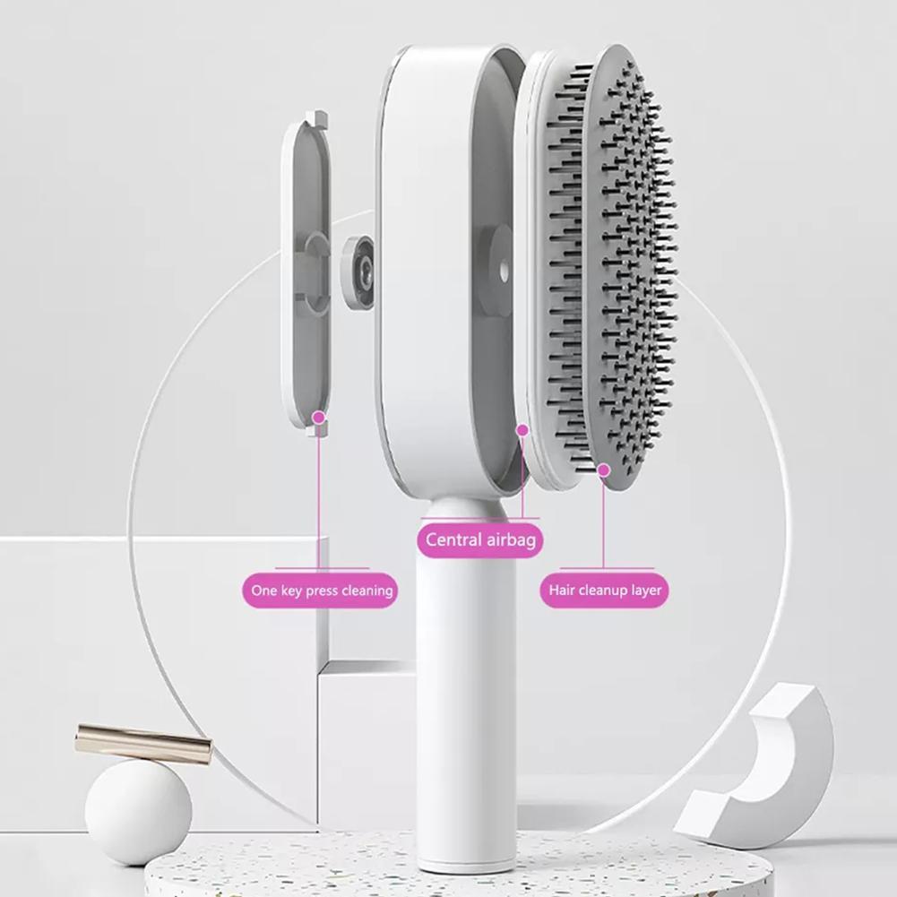 Women Fashion 3D Hair Growth Comb Hairbrush Self-Cleaning Hair Brush MediaQuery Self Cleaning Hair Brush For Women Massage Scalp Promote Blood Circulation Anti Hair Loss