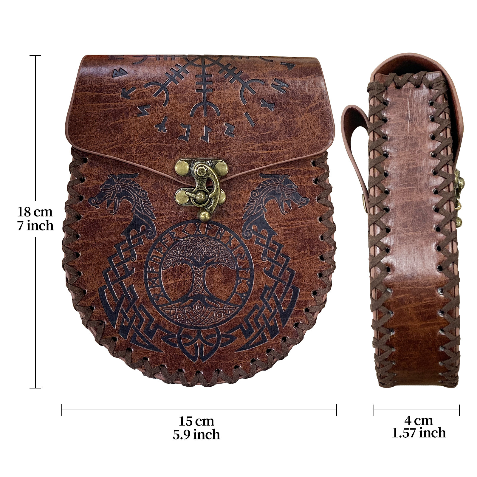 Viking Style Medieval Hanging Belt Coin Purse Vintage Belt Bag — foto 11
