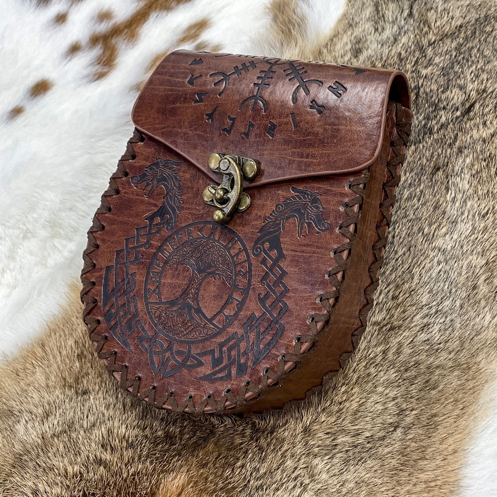 Viking Style Medieval Hanging Belt Coin Purse Vintage Belt Bag — foto 21