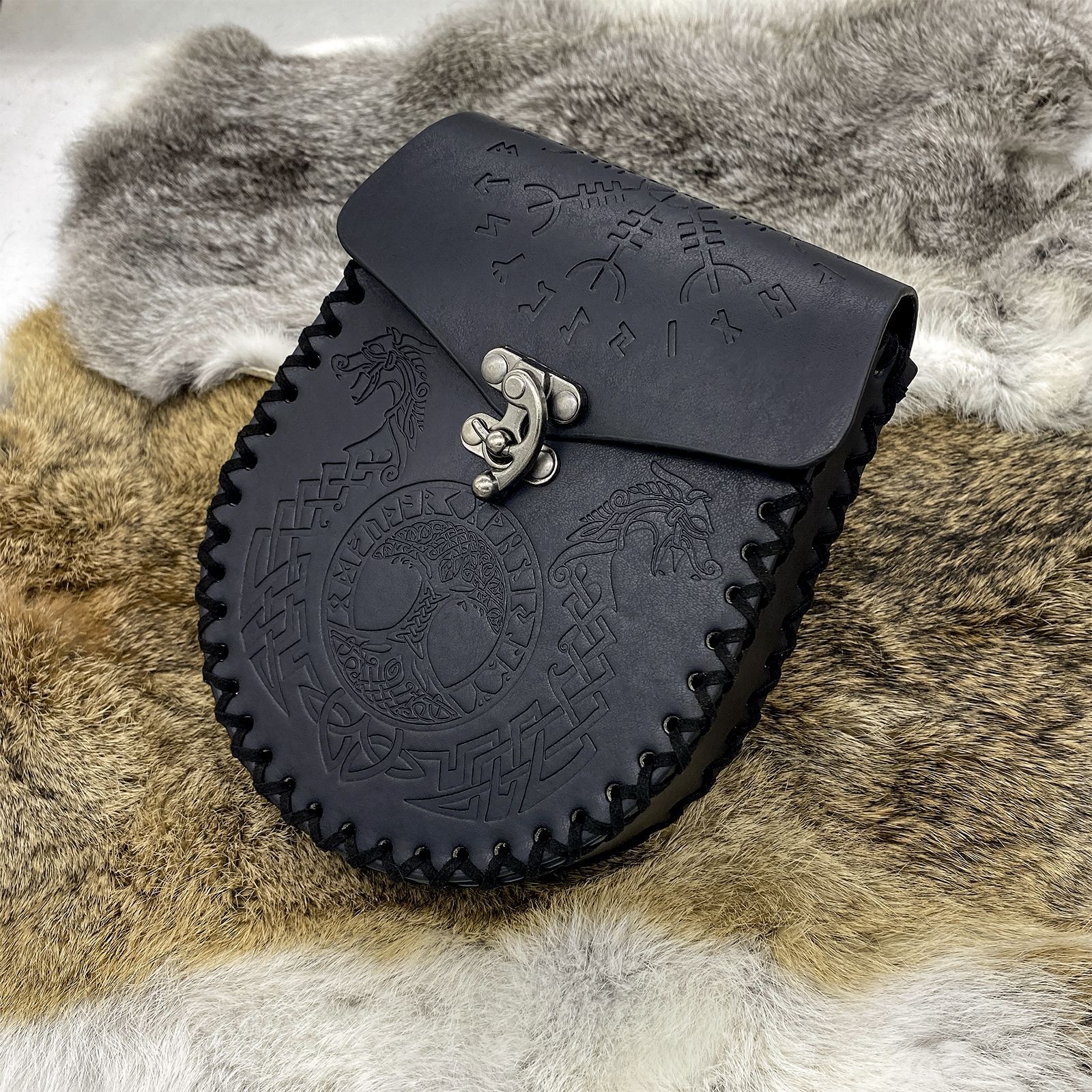 Viking Style Medieval Hanging Belt Coin Purse Vintage Belt Bag — foto 12