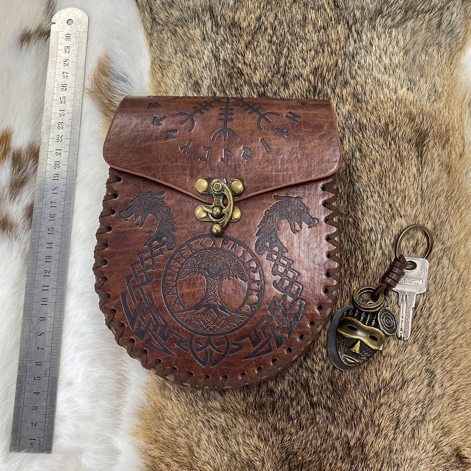 Viking Style Medieval Hanging Belt Coin Purse Vintage Belt Bag — foto 7