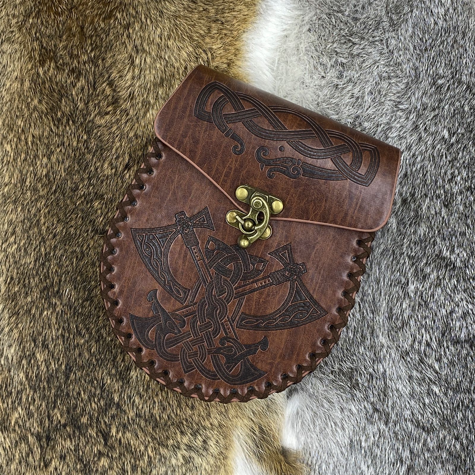 Viking Style Medieval Hanging Belt Coin Purse Vintage Belt Bag — foto 13
