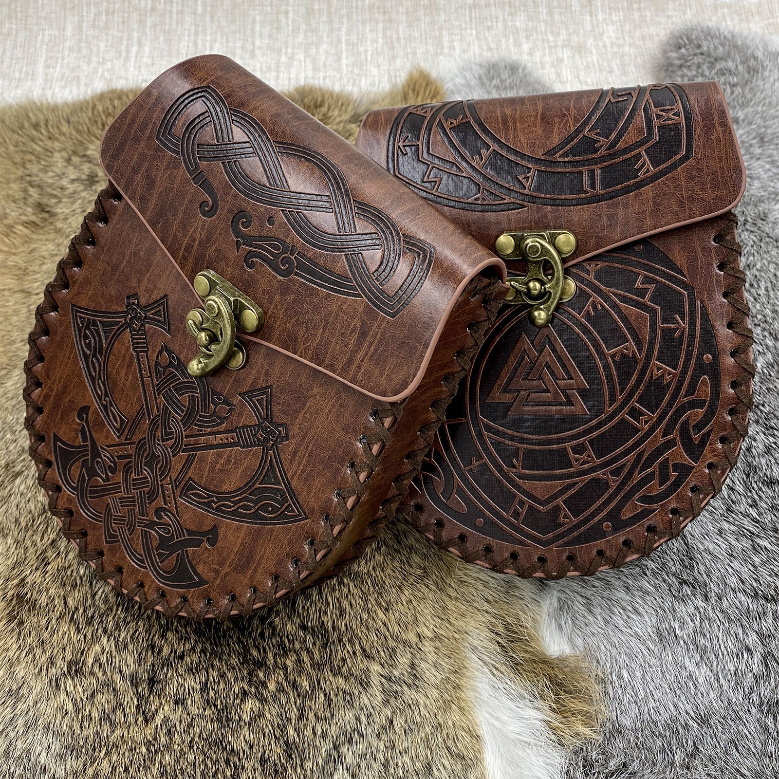 Viking Style Medieval Hanging Belt Coin Purse Vintage Belt Bag — foto 14