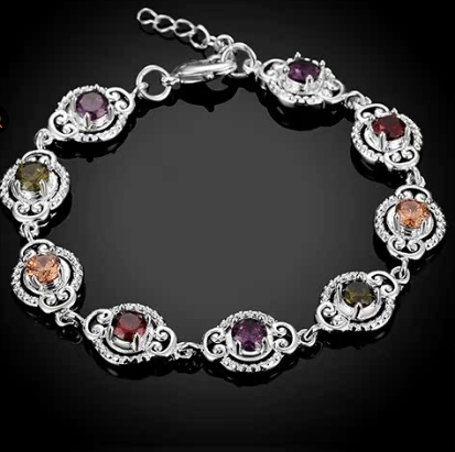 Colorful Zircon Bracelet Female European And American Fashion Creative Crystal Bracelet Ornament Cross-border Hot Selling