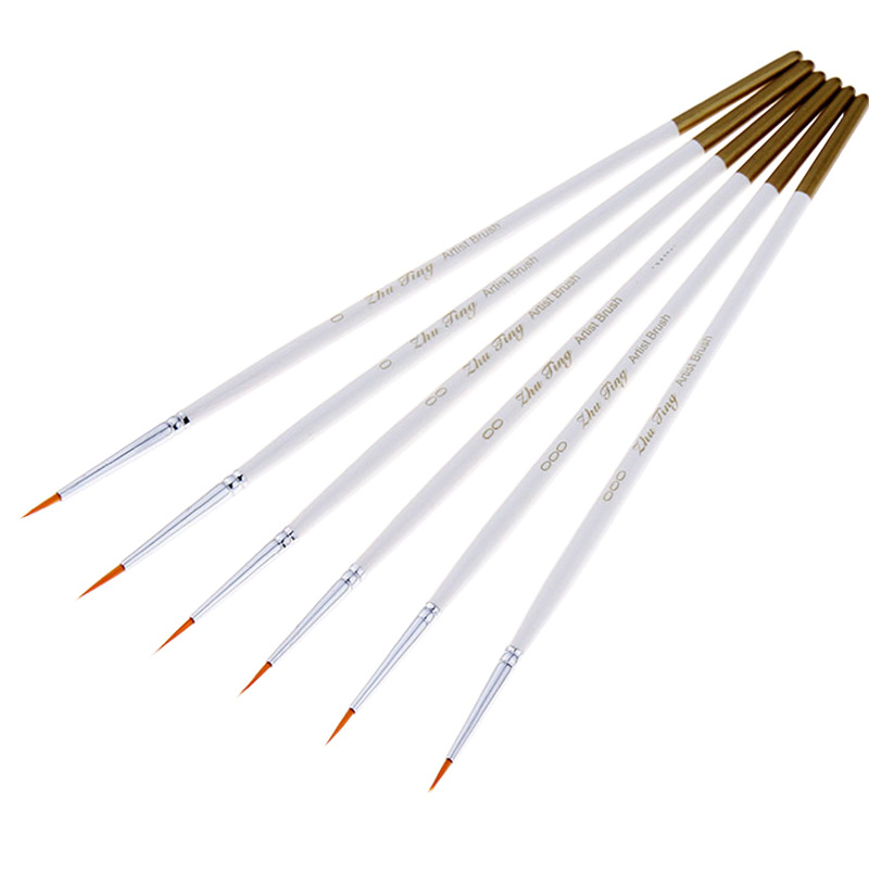 Title 7, 6 PCs Pointed Toe Hook Line Pen Art Painting Su...