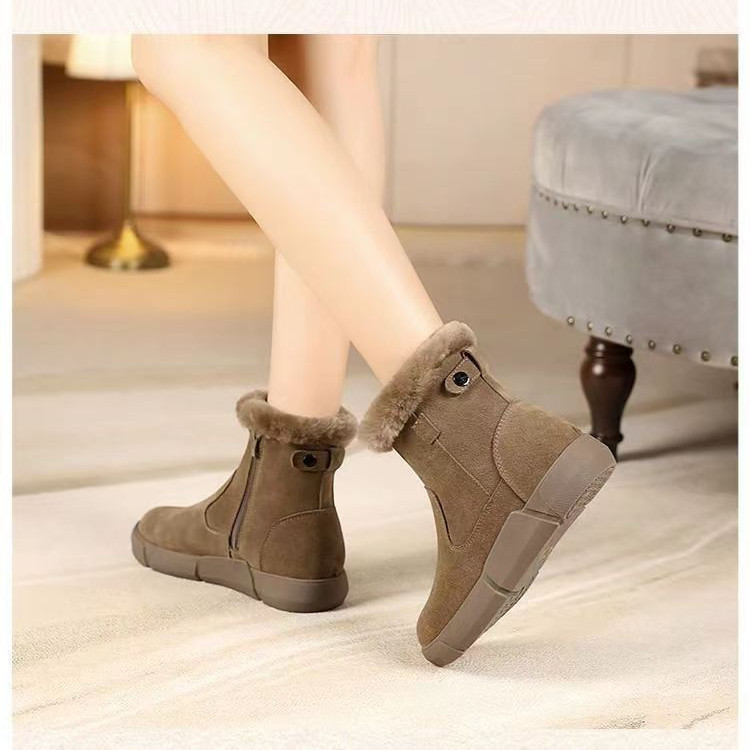 Title 5, New Round Toe Flat Bottom Short Winter Fleece L...