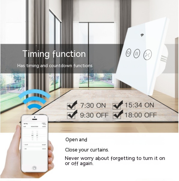 Title 4, WIFI 433 Smart Touch Curtain Touch Curtain Alex...