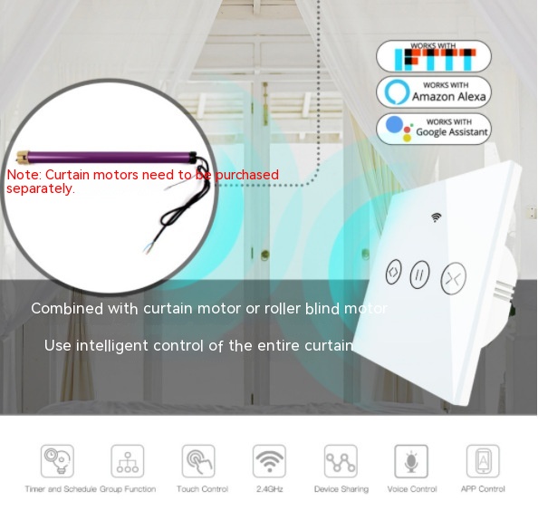 Title 7, WIFI 433 Smart Touch Curtain Touch Curtain Alex...