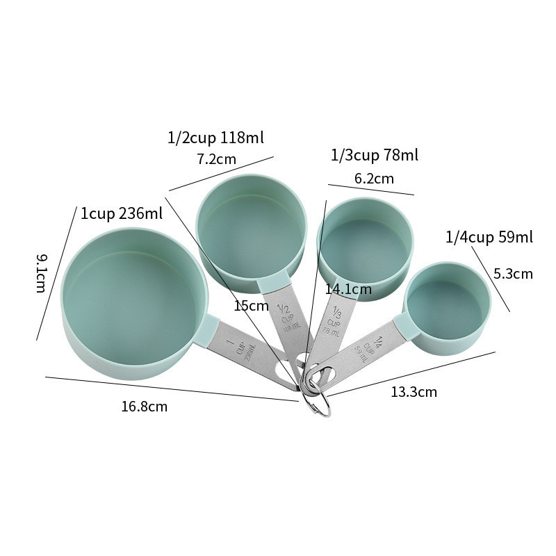 Title 1, Stainless Steel Handle Plastic Measuring Cup Ba...