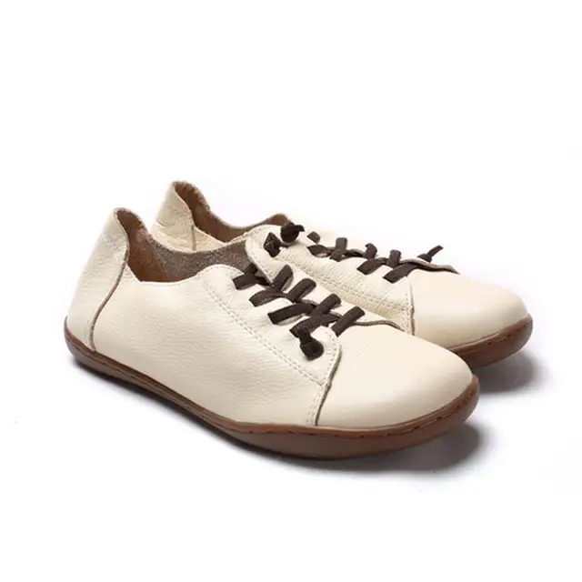 First Layer Cowhide Plus Size Handmade Shoes Women