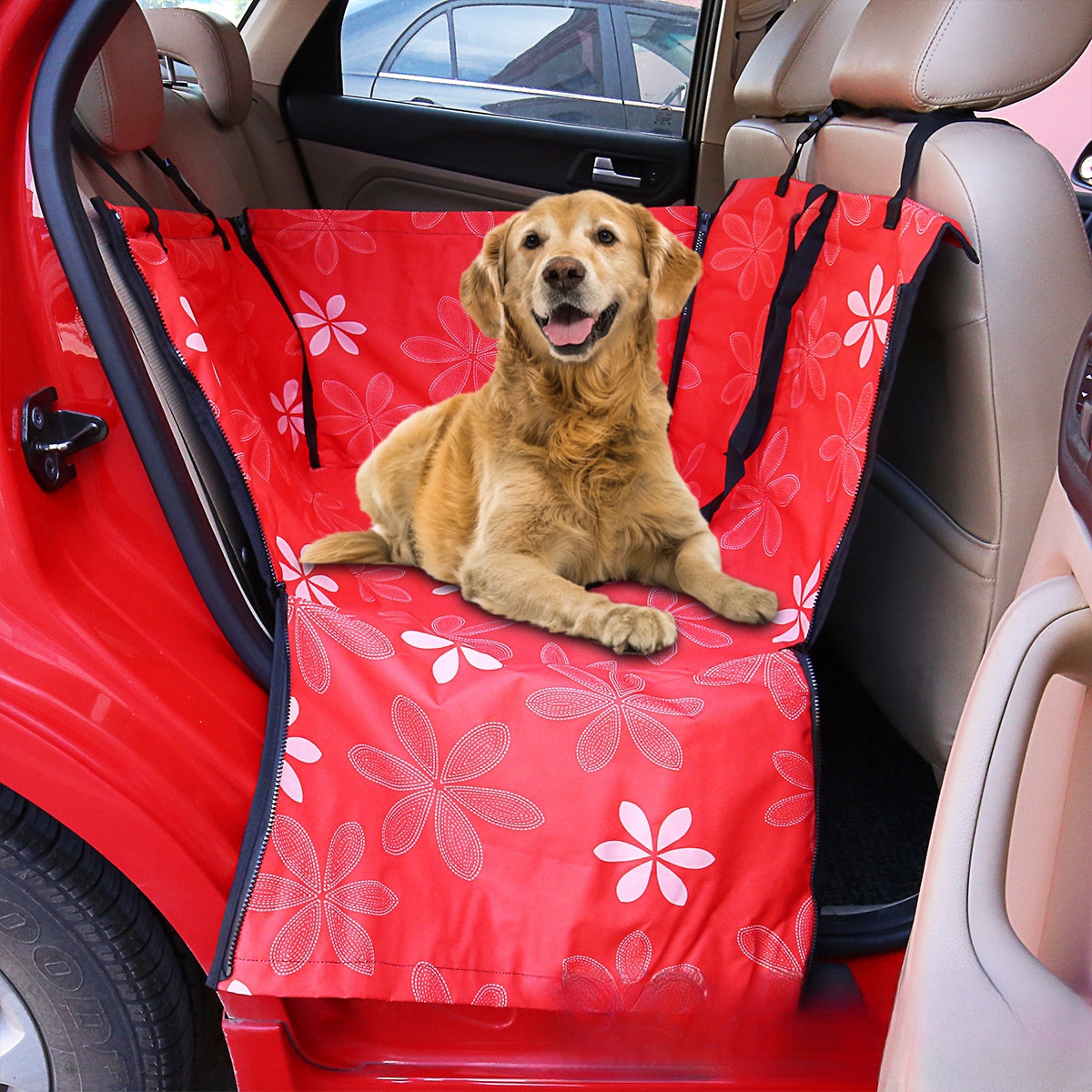Rear Printed Double Layer Waterproof Pet Car Mat Pet Cat Dog Protection Pet Hanging Basket — foto 17