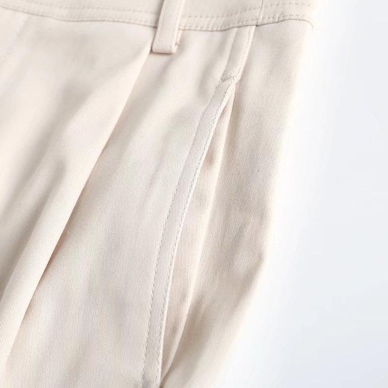 Solid Color Seam Leisure Cargo Women's Net Version Pencil Pants Cropped Pants