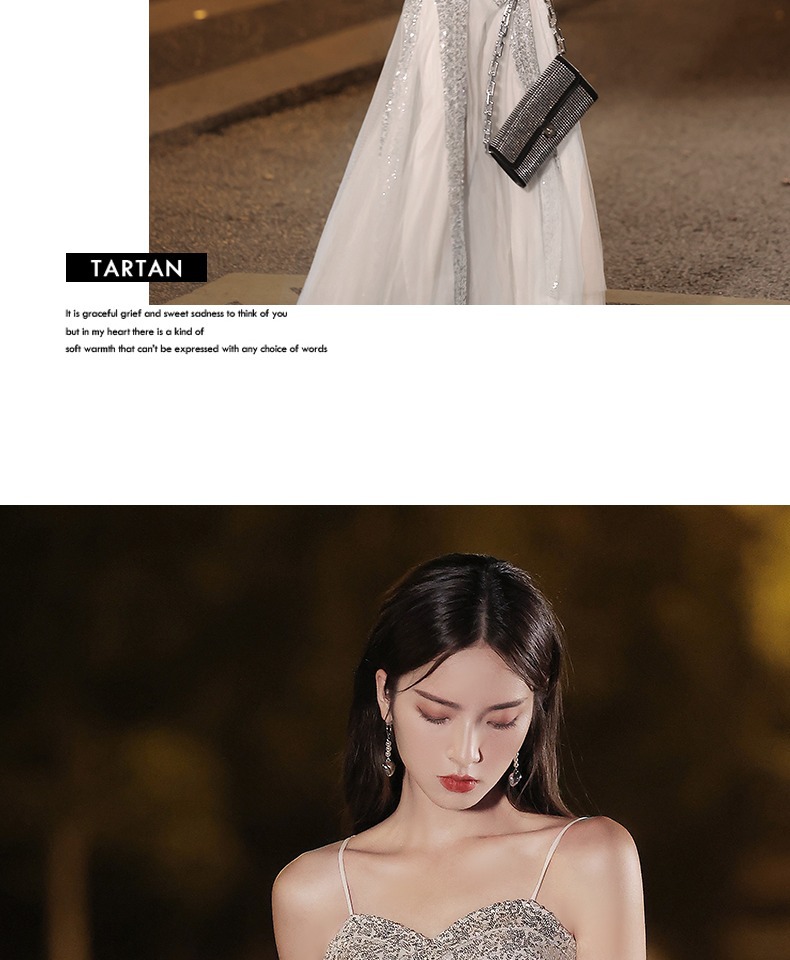 Fishtail Banquet Silver Camisole Gown - Image 12
