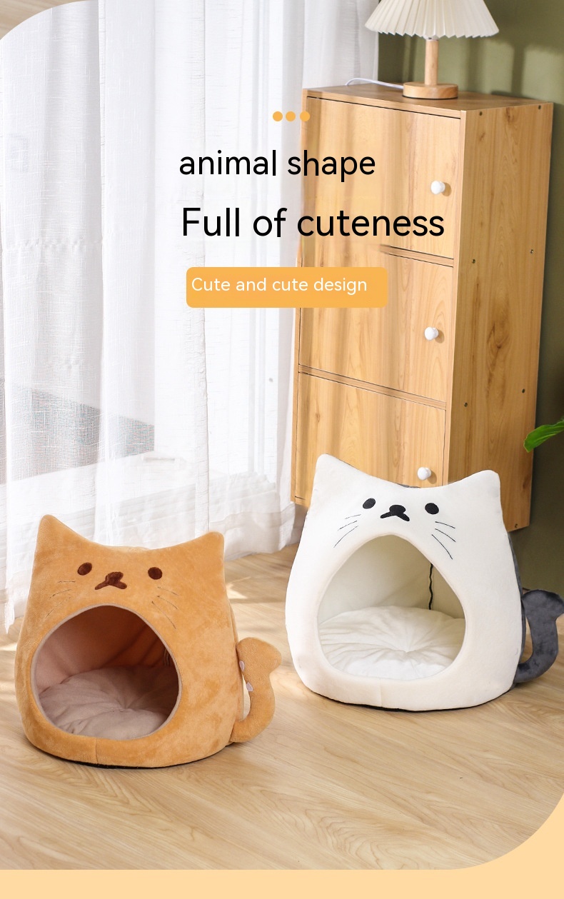 Title 2, Cat Nest Winter Warm Closed Thickened Autumn An...