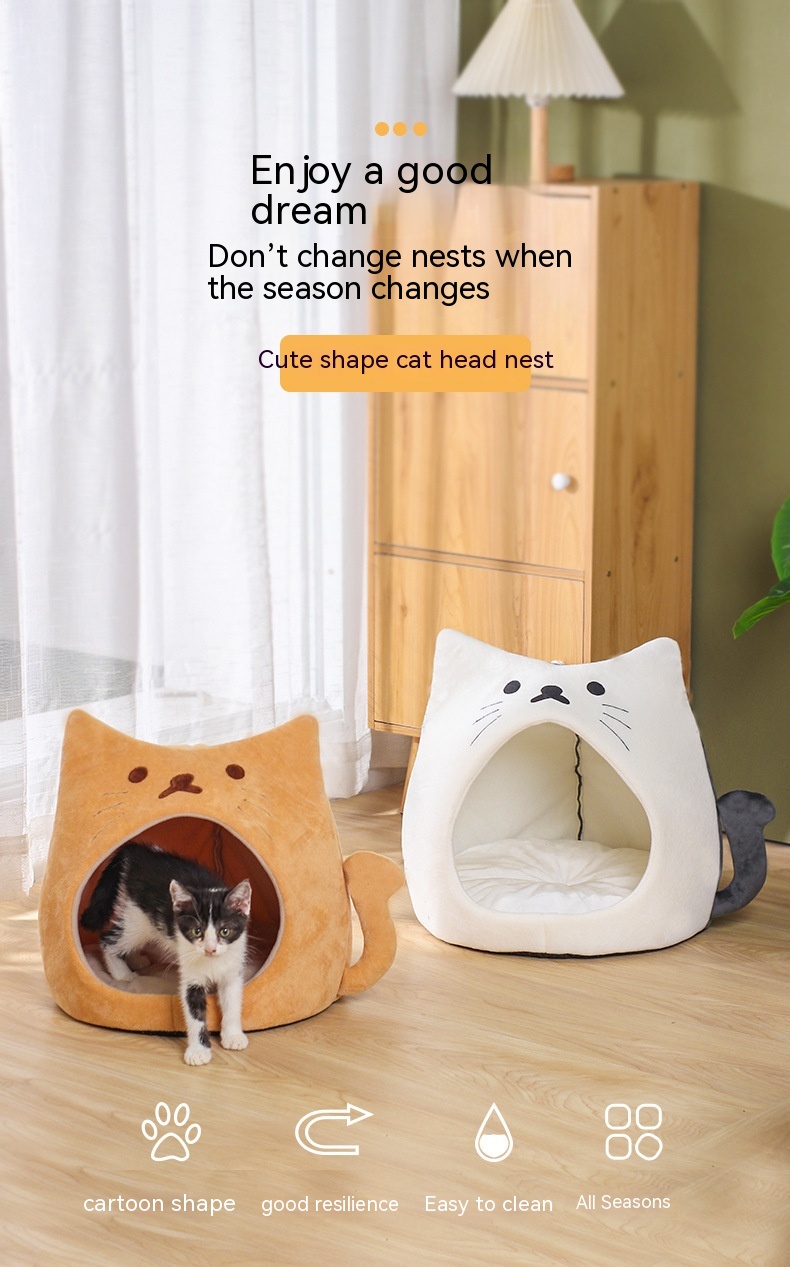 Title 8, Cat Nest Winter Warm Closed Thickened Autumn An...