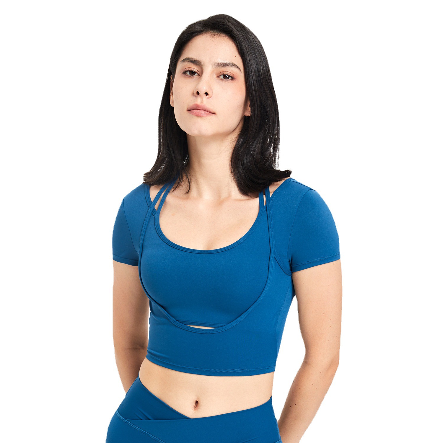 Title 7, Ropa de yoga para mujer, top de manga corta con...