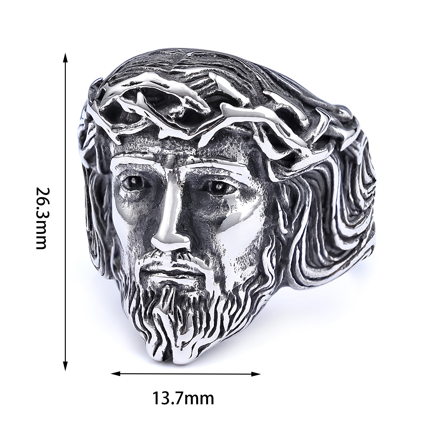 Summer Creative Retro Personality Avatar Stainless Steel Men's Ring