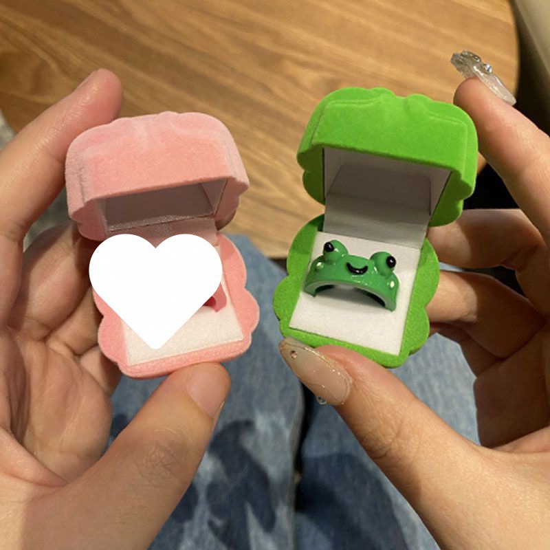 Cute Simple Boyfriend Exclusive Little Thing Lonely Frog Ring
