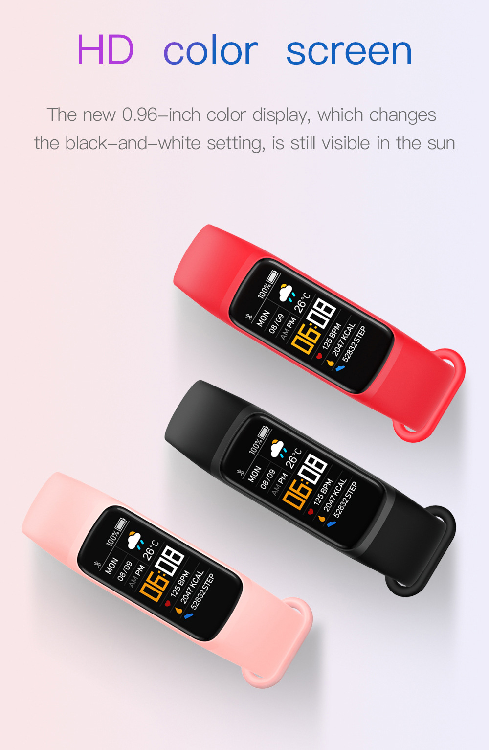 Title 3, C7 Smart Sport Step Counting Heart Rate Blood P...