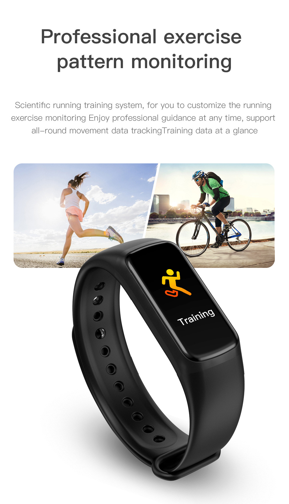 Title 10, C7 Smart Sport Step Counting Heart Rate Blood P...