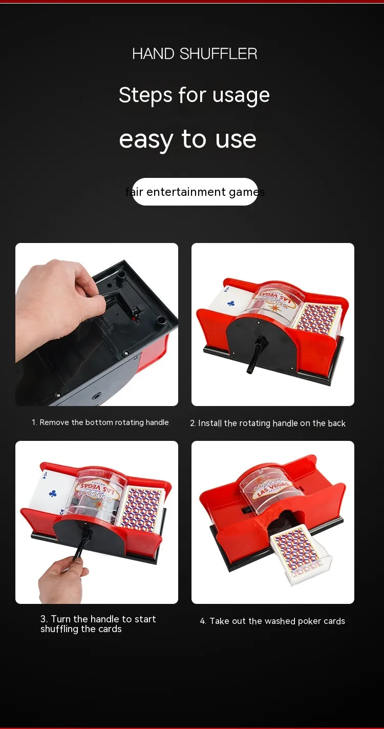 Poker Card Hand Shuffler Easy Hand Cranked Casino Card Shuffling Machine For Blackjack Poker Texas – image 10