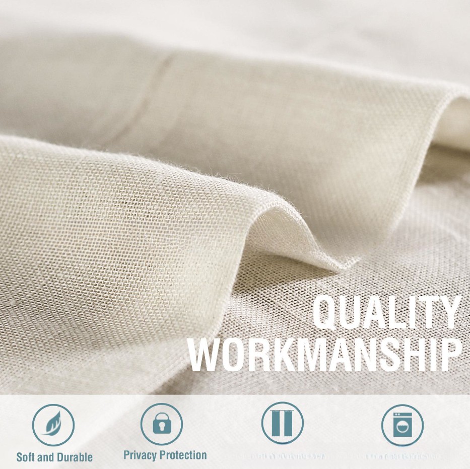 Занавеска из льняной пряжи, прозрачный оконный экран