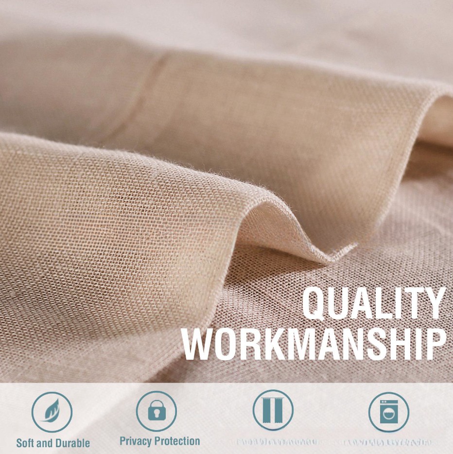 Занавеска из льняной пряжи, прозрачный оконный экран