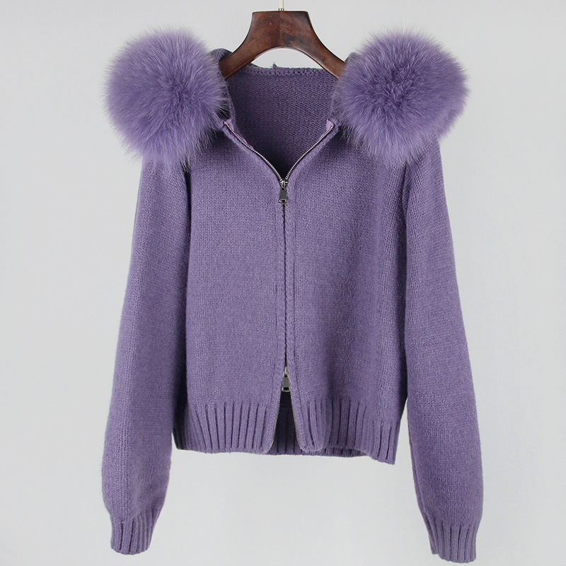 Title 8, Leisure Hooded Real Fox Fur Collar Fashion All-...