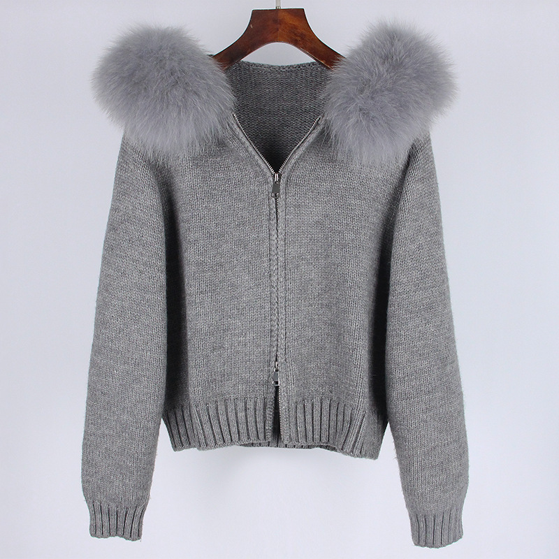 Title 9, Leisure Hooded Real Fox Fur Collar Fashion All-...