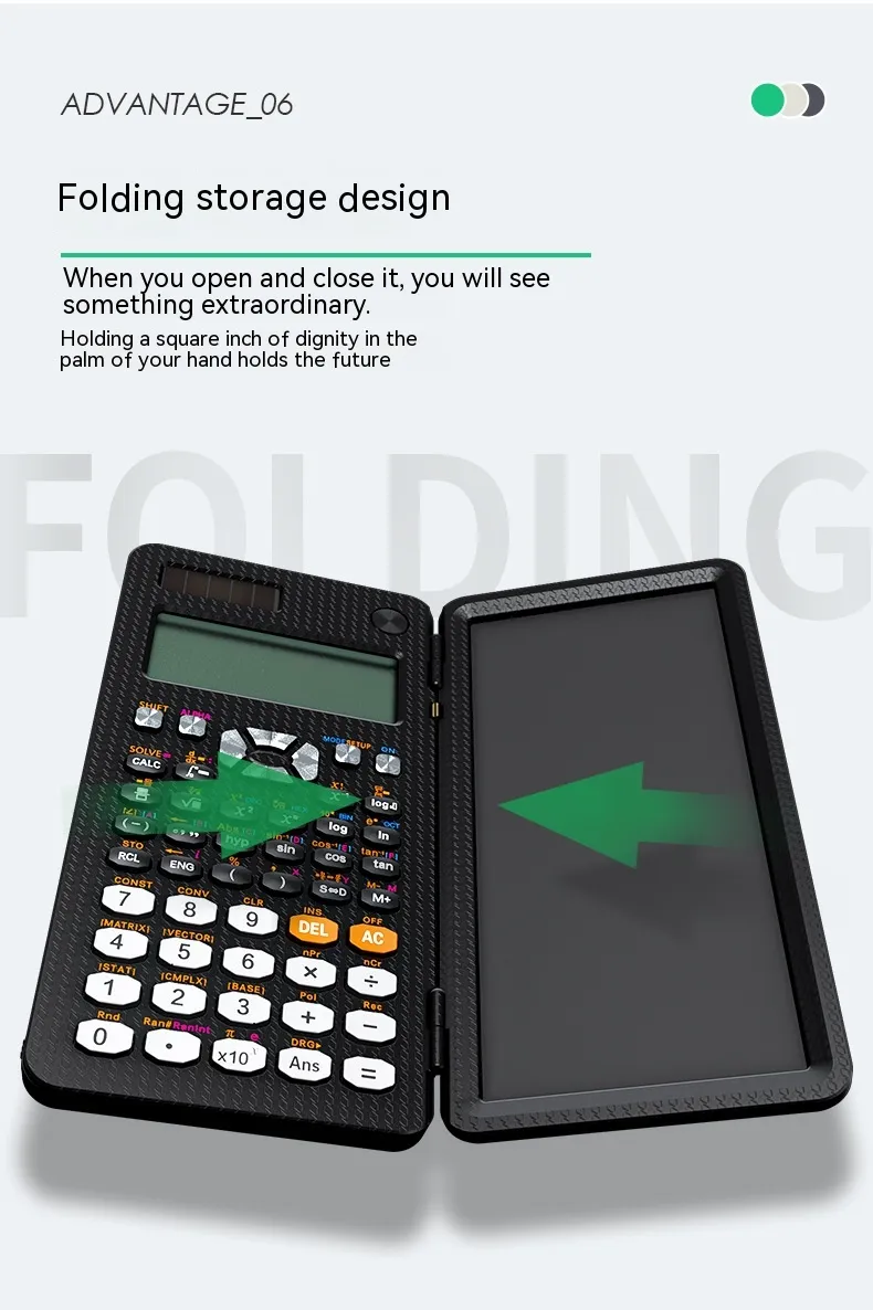 2 In 1 Foldable Scientific Calculators Handwriting Tablet Learning Function Calculator Foldable Desk Scientific Calculators – image 8
