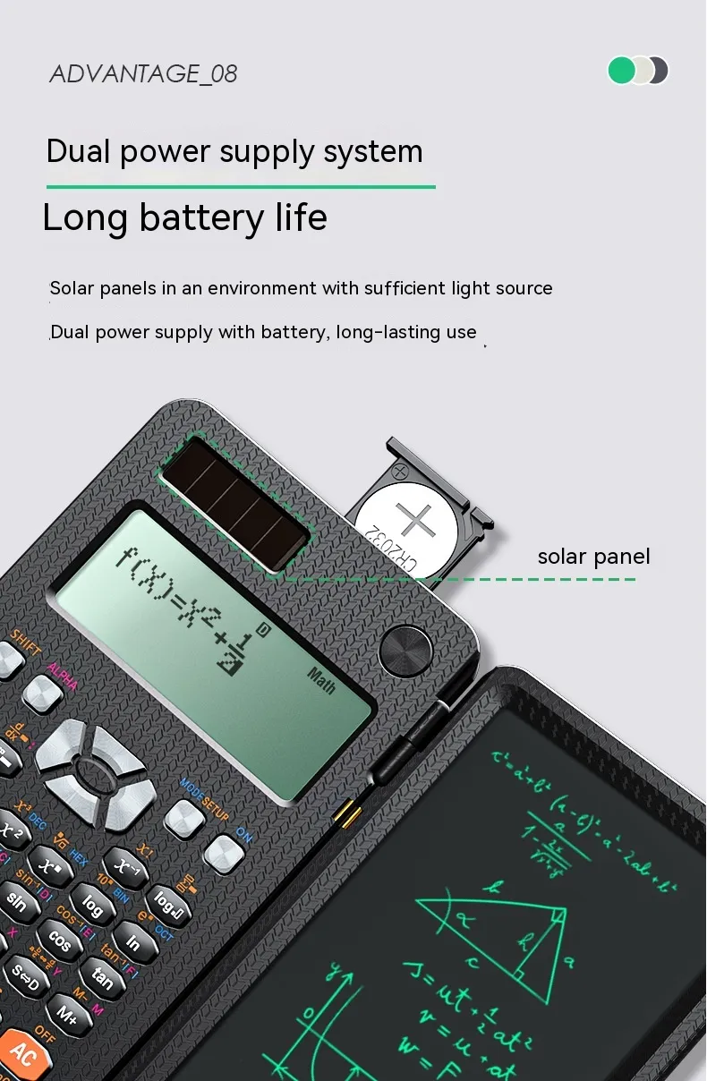 2 In 1 Foldable Scientific Calculators Handwriting Tablet Learning Function Calculator Foldable Desk Scientific Calculators – image 10