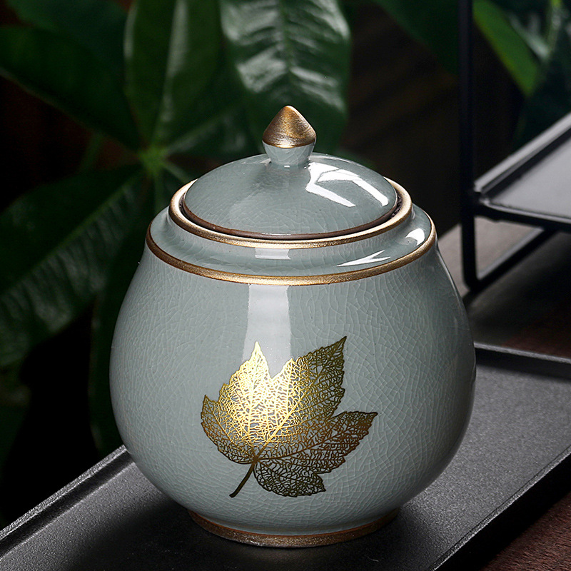 Title 3, Retro Atmospheric Tea Ceramic Dense Storage Tan...